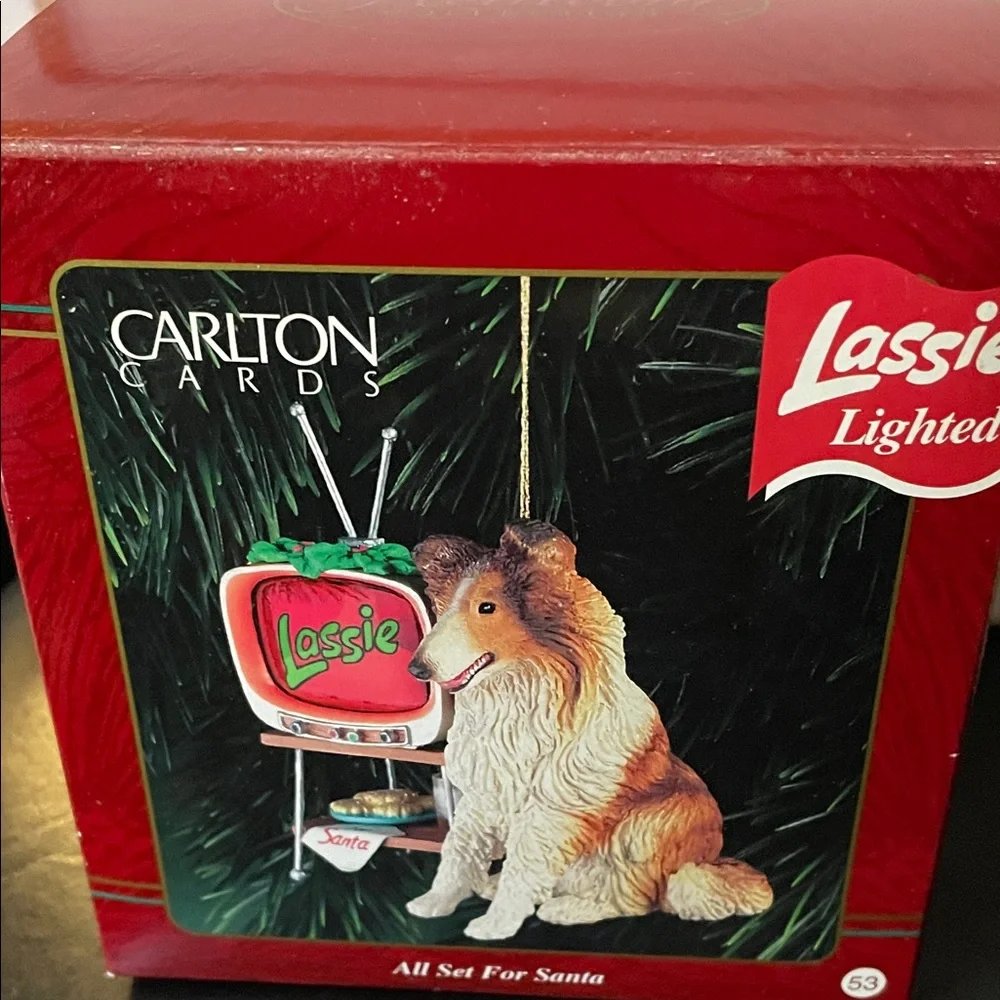 Carlton Cards Lassie Lighted Ornament - Brown and White - Picture 8 of 11